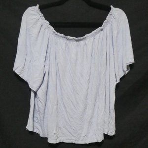 H&M | medium | Light Blue Off The Shoulder Short Sleeve Shirt | GUC